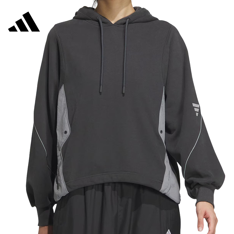 adidas阿迪达斯女子FUSTL W P SWT3运动针织连帽卫衣JM6224