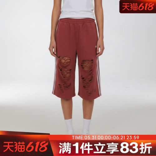 adidas阿迪达斯三叶草女子KNIT JORTS W运动休闲中裤LE7123