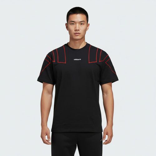 adidas阿迪达斯三叶草男子BLOCKED运动舒适休闲短袖T恤KG6326