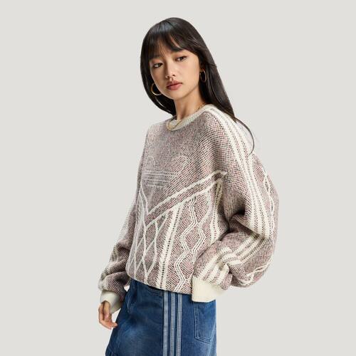 adidas阿迪达斯三叶草男子运动休闲圆领宽松毛衣套头衫KT0692