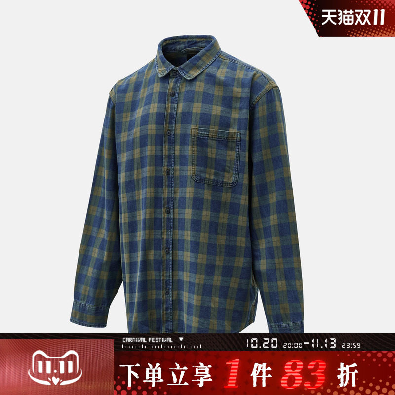 VANS范斯男子Lawson Vintage Indigo运动休闲长袖衬衫VN000U56GRK