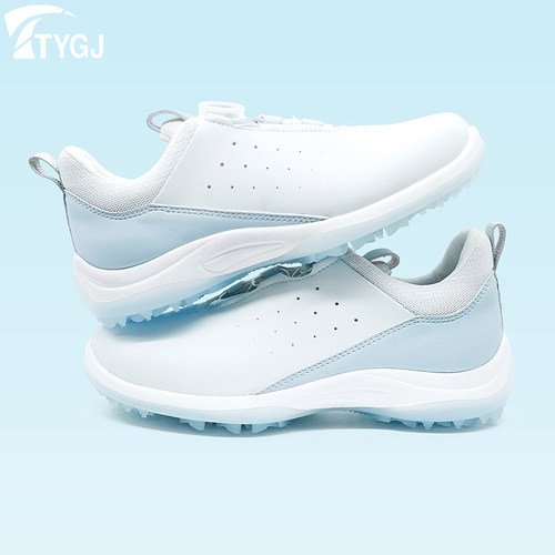 高尔夫球鞋升级旋钮鞋带白蓝配色