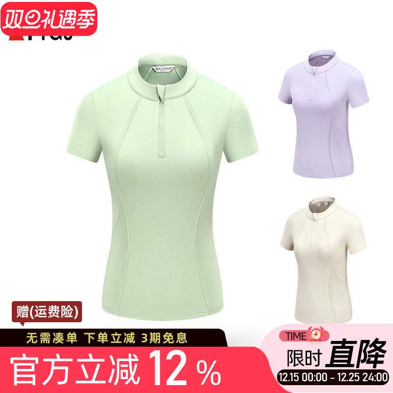 夏新款高尔夫球女速干短袖跑步健身透气网球羽毛球瑜伽运动T恤衫