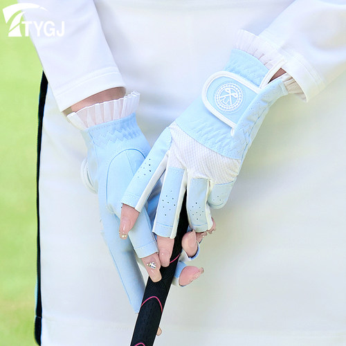 高尔夫露指手套可触屏防滑超纤布