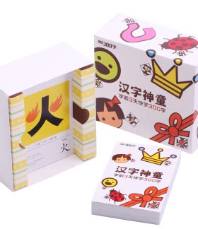 正版汉字神童 幼儿早教教具纸堂满堂汉字神童300字儿童学前拼音识字有图认物教材儿童识字书 1-2-3岁宝宝启蒙认知早教卡 认字卡片