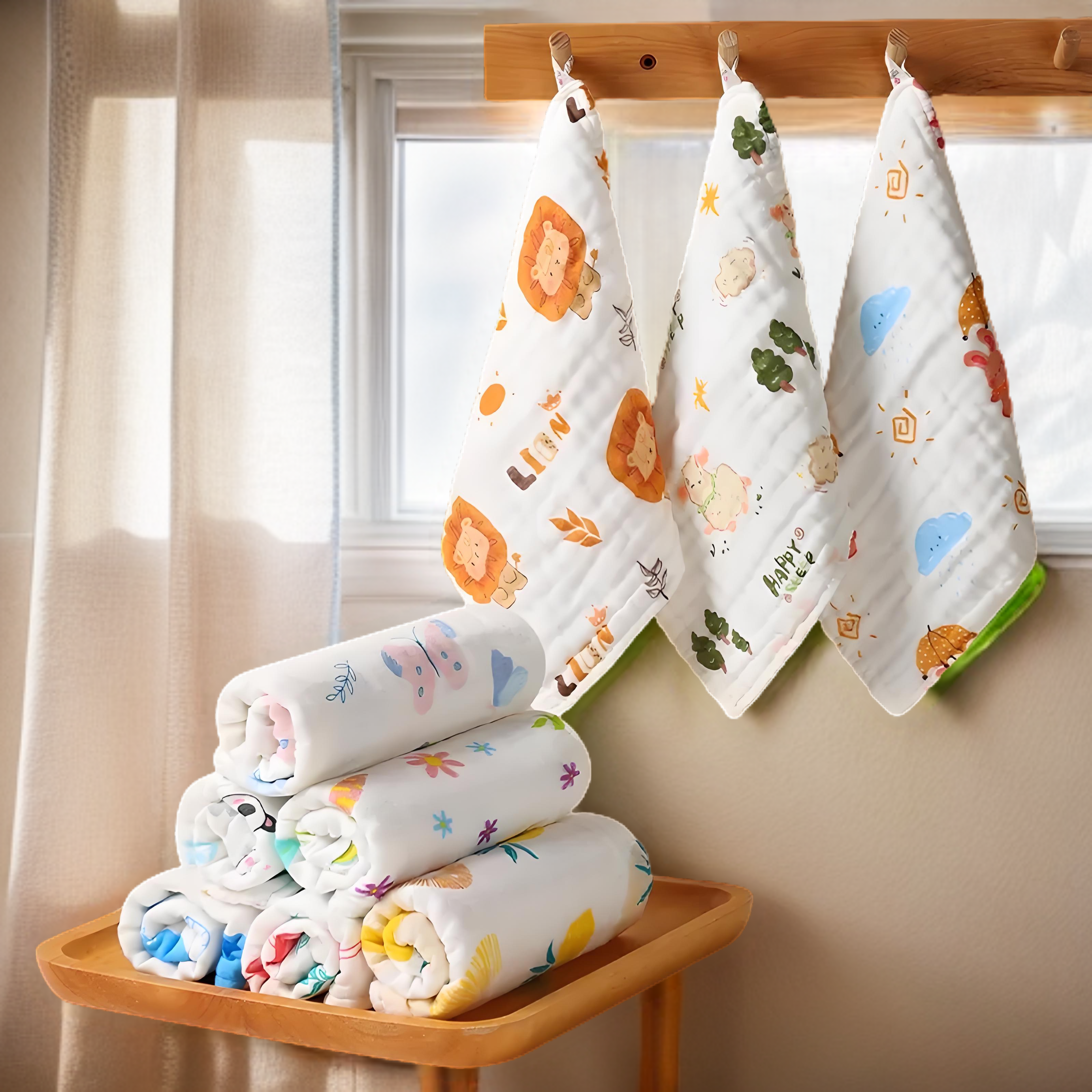 纯棉A类儿童纱布小毛巾擦脸擦汗