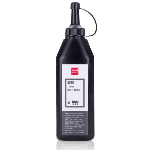 得力DLH-F2612A碳粉适用hp/惠普1020 m1005 12A打印机碳粉HP1005 1020plus hp1020 1010墨粉Q2612A复印碳粉