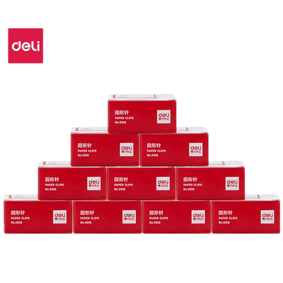 得力 0018回形针3#镀镍回纹针28mm(纸盒)曲别针装订针 100枚/盒