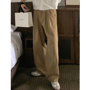 复古工装 裤 西裤 免烫百搭休闲西服西装 男立体裁剪宽松直筒长裤 美式