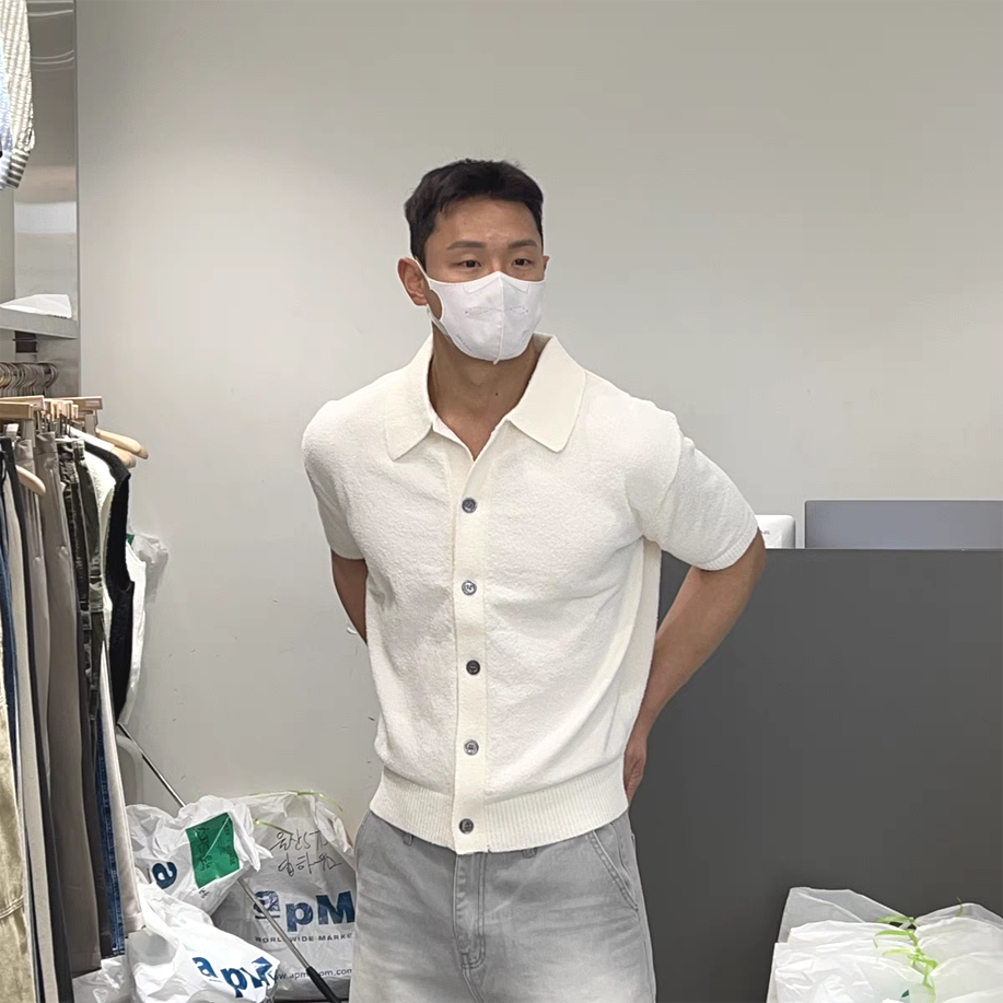 丝光棉冰丝针织开衫修身短袖衬衣