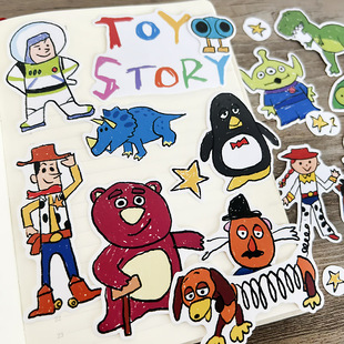 手绘卡通玩具总动员胡迪巴斯光年儿童贴纸幼儿园成长手册装饰素材
