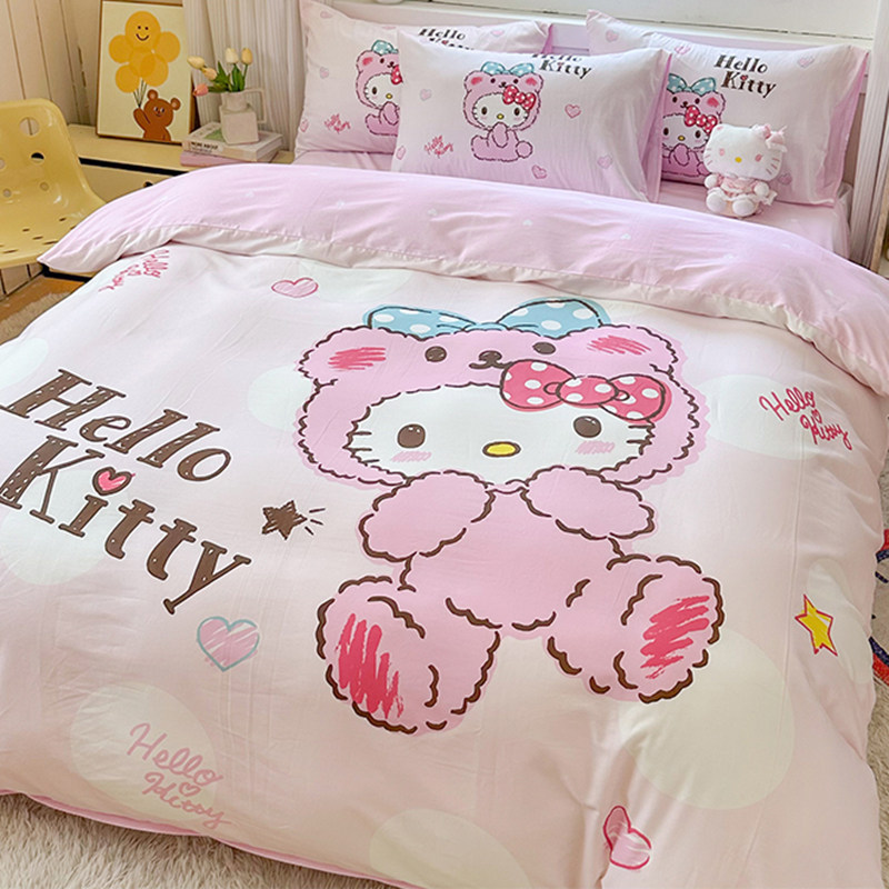 卡通全棉凯蒂猫儿童宿舍单人床品