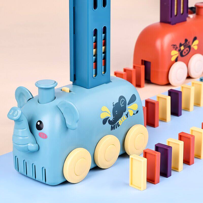 多米诺骨牌小火车自动放牌积木儿童益智玩具男女孩3到6岁网红爆款