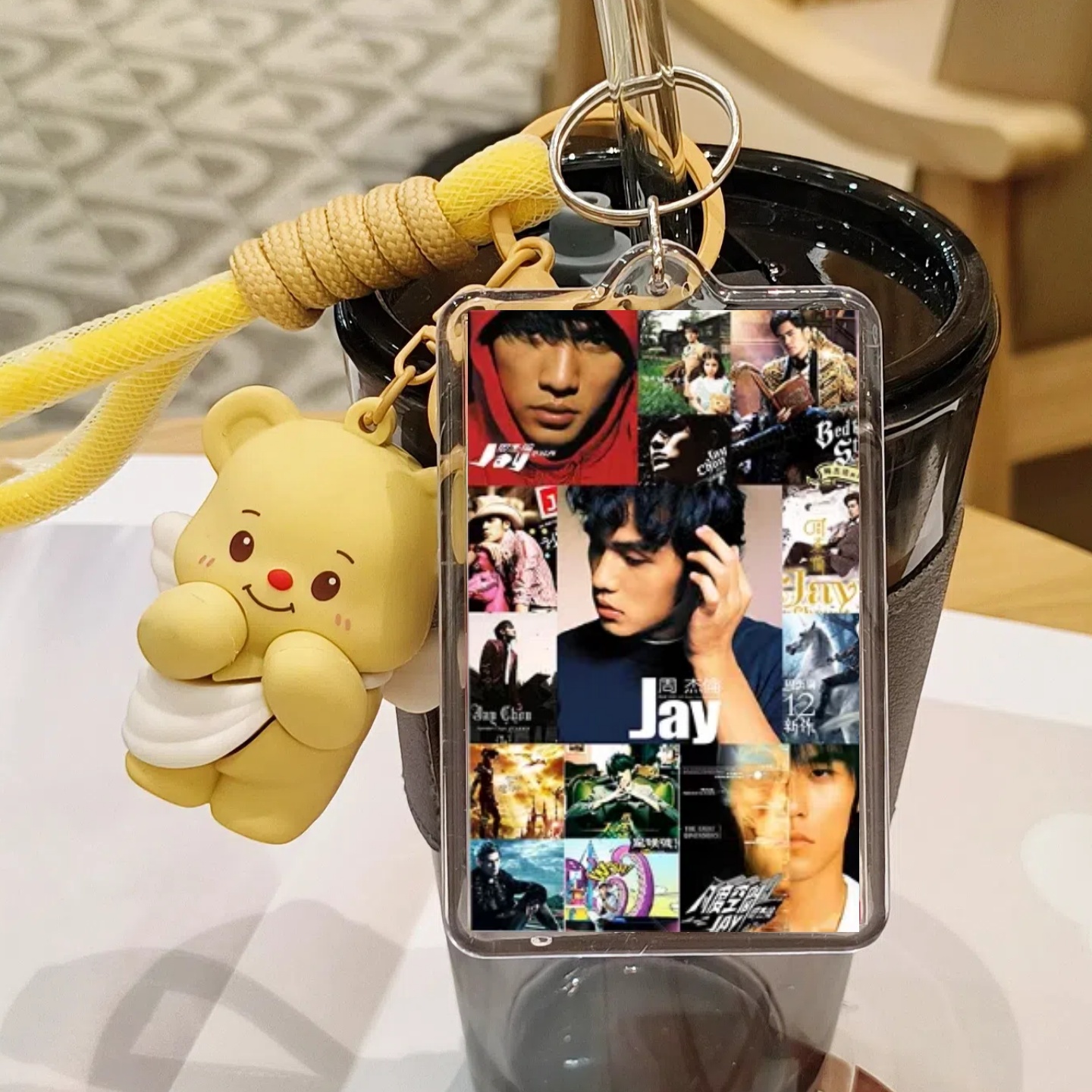 周杰伦周边钥匙扣亚克力定制书包小挂件照片可爱公仔玩偶创意礼物