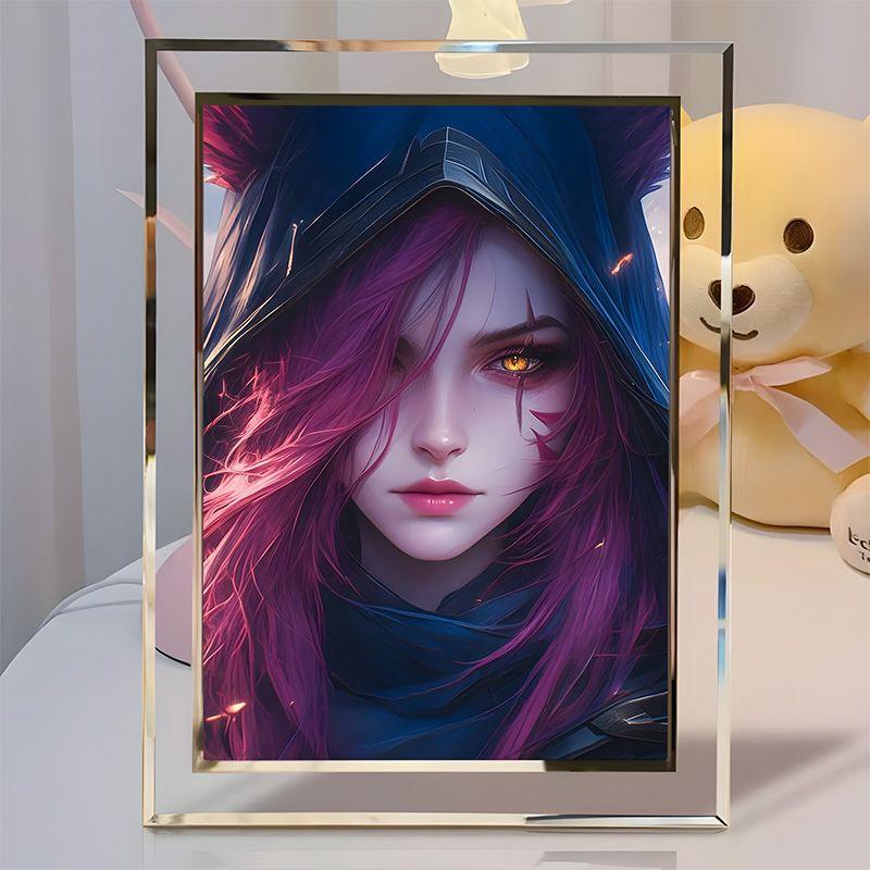 现货速发梦幻周边英雄联盟高颜值水晶相框送朋友闺蜜客厅卧室氛围