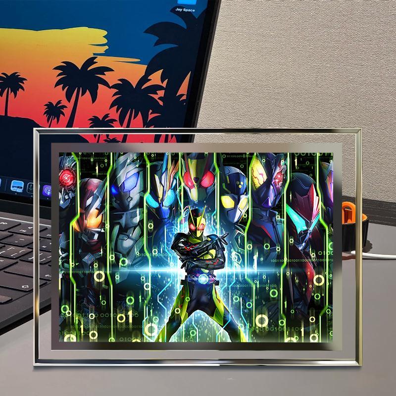 假面骑士01周边海报摆件水晶玻璃相框桌面卧室高颜值立体摆台装饰