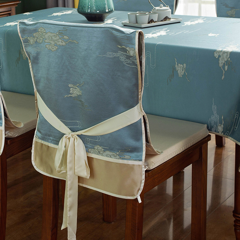 高档餐桌椅子套罩实木坐垫厚凳座垫通用中国风轻奢旗布禅意靠背套