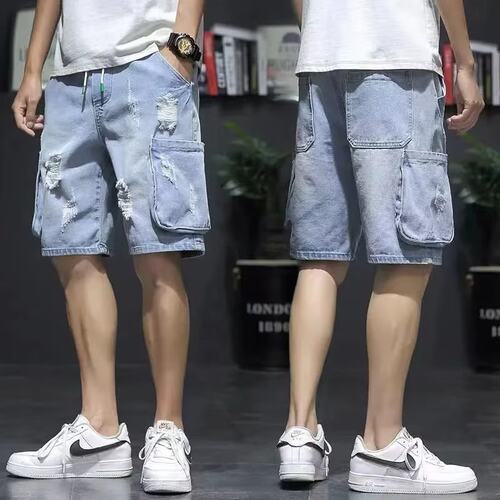 BENTIDEA 夏季薄款男士牛仔短裤韩版潮流潮牌宽松休闲5五分中裤子