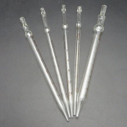 玻璃刻度吸管 多规格玻璃移液管 1ml 2ml 3ml 5ml 10cm 吹泡吸管