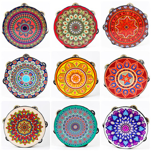 铃鼓舞蹈道具新疆维吾尔族手鼓幼儿园手拍鼓乐器敦煌飞天鼓考级用