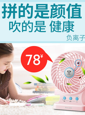 森米S236桌面直流小风扇USB负离子风扇空气氧吧空调伴侣转叶6寸