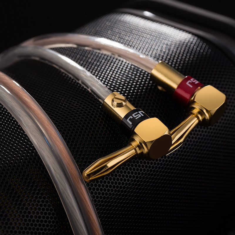 音响功放香蕉头插头弯头喇叭线音频线免焊插头镀金纯铜接线柱端子