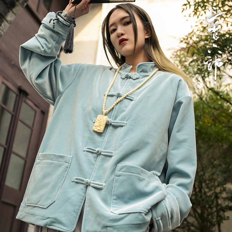 三省六部【坤为地·上】春秋新中式极简丝绒轻奢盘扣国风潮流唐装,男装,唐装,淘宝优惠券,粉丝福利购,淘宝优惠卷