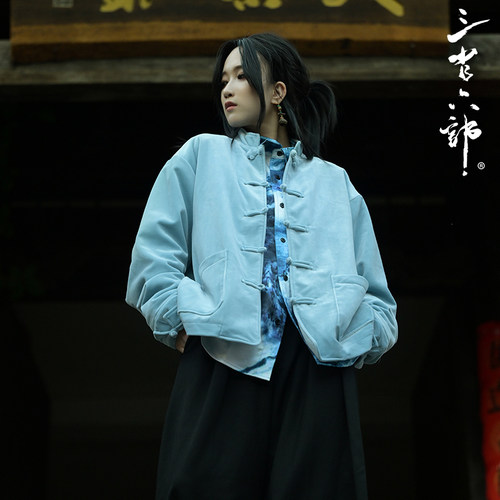 三省六部丝绒唐装新中式改良