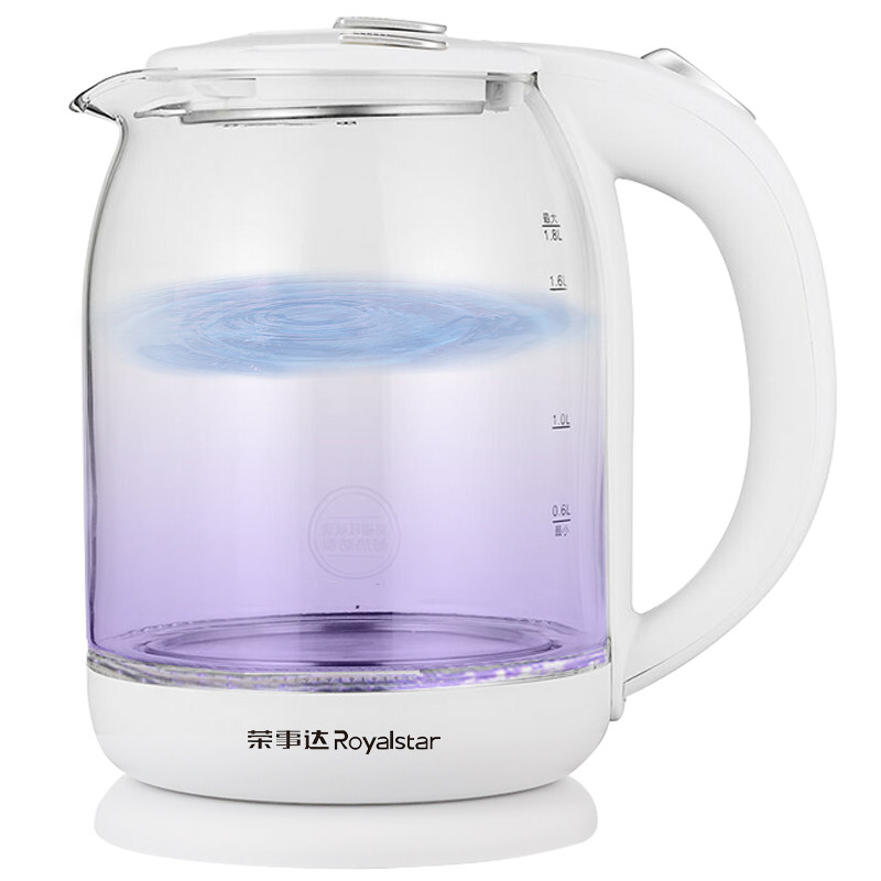 荣事达电热烧水壶家用透明玻璃开水壶小型煮水器泡茶养生快壶电壶
