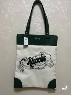 现货 英国 harrods 哈罗德百货购 新款单肩包英伦 帆布包 托特包