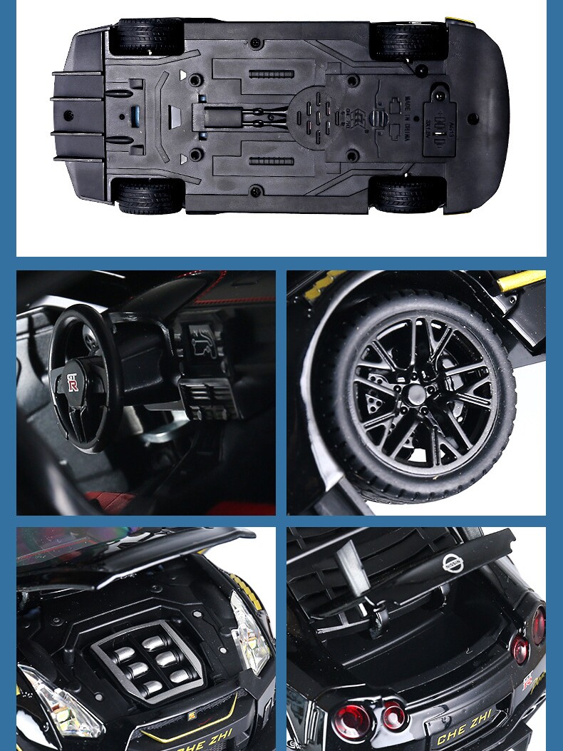 1:24 시뮬레이션 닛산 닛산 ARES GTR 자동차 모델 합금 어린이 장난감 레이싱 스포츠카 장식품 컬렉션