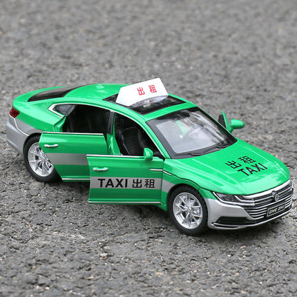 大众出租车玩具合金TAXI儿童小汽车仿真模型绿色的士男孩礼物摆件