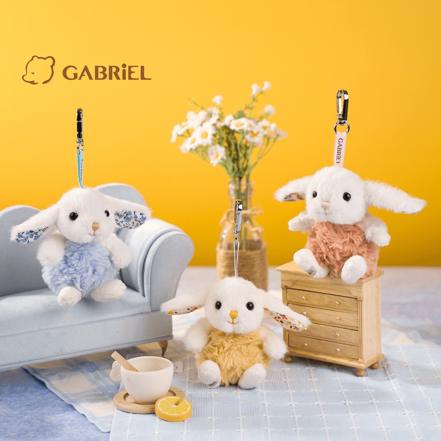 伽百利Gabriel新品卢米兔子毛绒玩具挂件钥匙扣可爱玩偶送礼生日