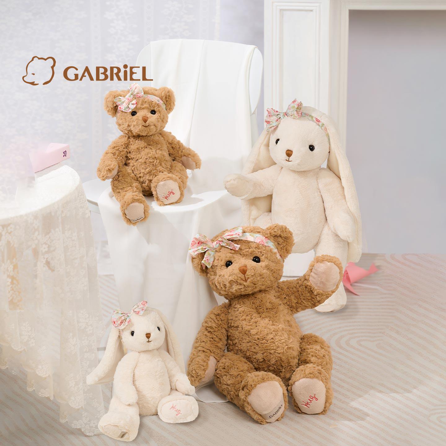 伽百利Gabriel可爱小熊兔兔毛绒玩具睡觉抱枕公仔生日礼物送女生