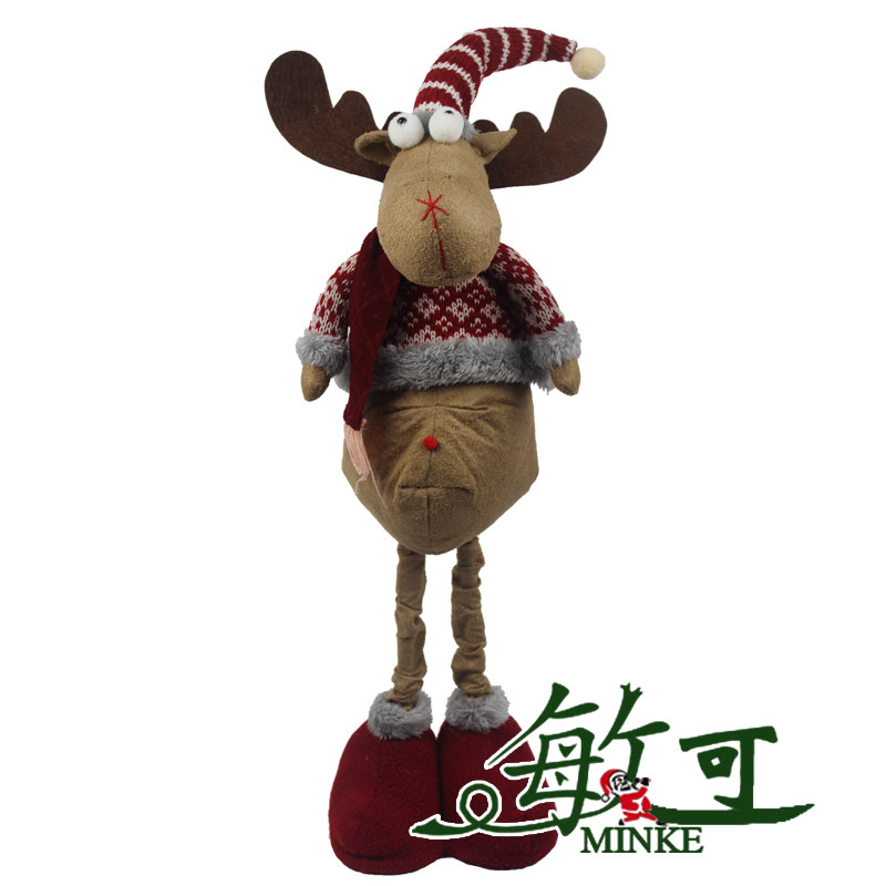 敏可 圣诞麋鹿公仔 布娃娃圣诞节儿童礼物 圣诞树商场摆设装饰品