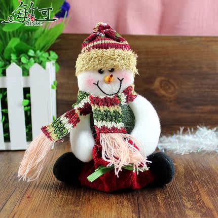 敏可 圣诞节装饰品 圣诞老人 雪人 鹿娃娃公仔 圣诞树挂饰礼品