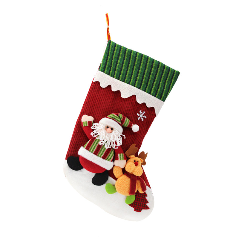 敏可 圣诞节挂饰礼物袋 老人 雪人 门床挂吊饰装饰 大号圣诞袜子