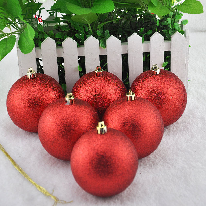 敏可 圣诞节树装饰球  6cm闪粉球金色 橱窗布置圣诞球 特价