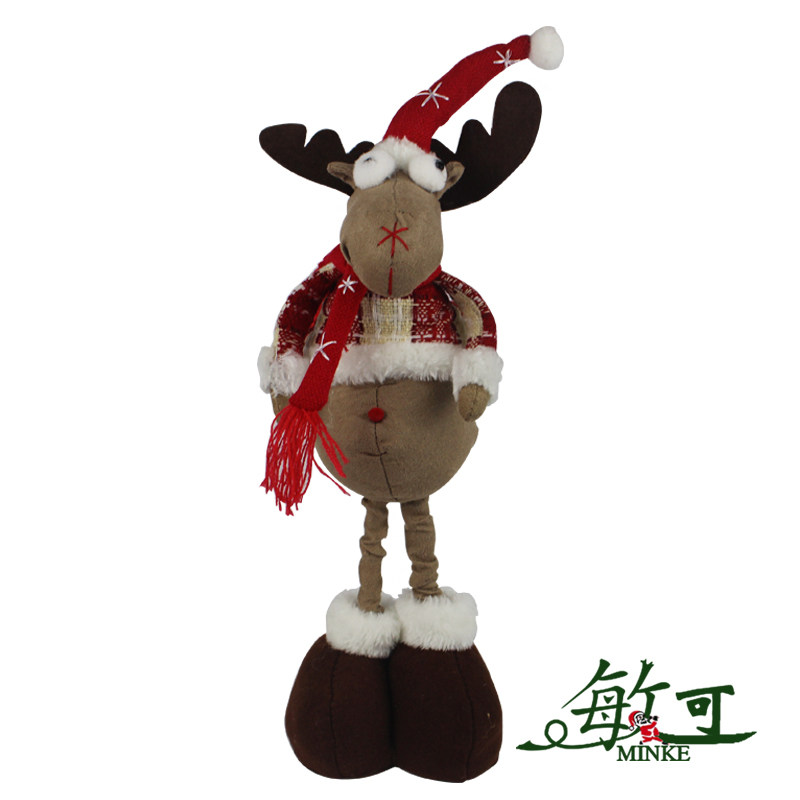 敏可 圣诞麋鹿公仔 布娃娃圣诞节儿童礼物 圣诞树商场摆设装饰品