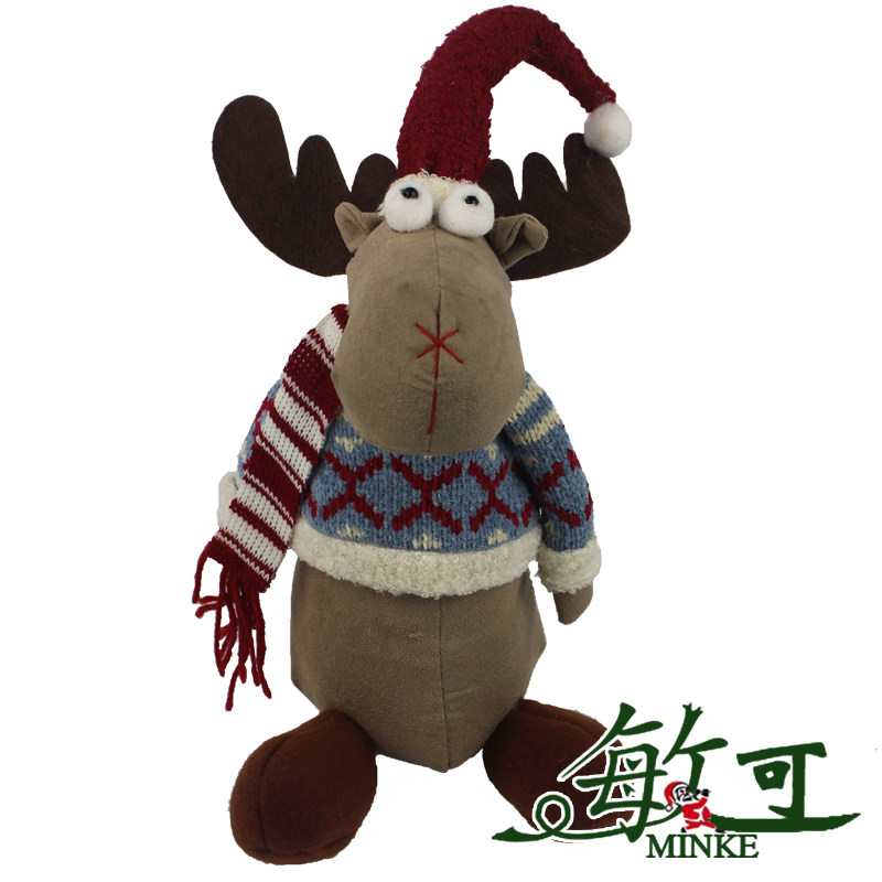 敏可 圣诞麋鹿公仔 布娃娃圣诞节儿童礼物 圣诞树商场摆设装饰品