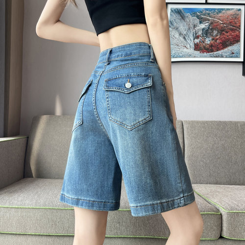 夏薄款高腰显瘦5分牛仔短裤女
