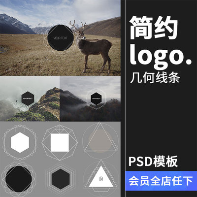 简约时尚几何抽象广告店铺标志LOGO图标海报PSD源文件PS设计素材