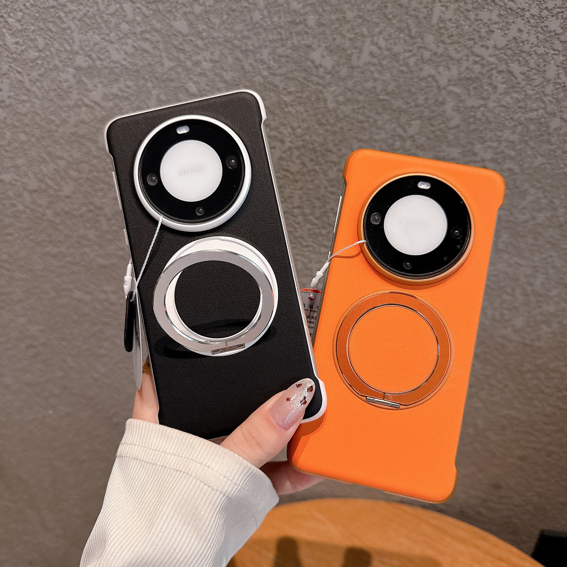 适用于华为mate60Pro支架手机壳高级感散热mate70Pro贴皮新款无边框纹情侣防摔mate70裸机手感mate80半包外壳