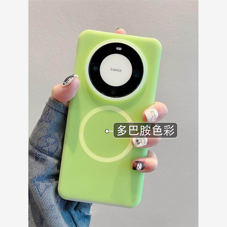 液态硅胶适用华为mate60pro多巴胺色彩手机壳新款Mate60带磁吸肤感mate50/40防指纹简约情侣软壳全包防摔P70