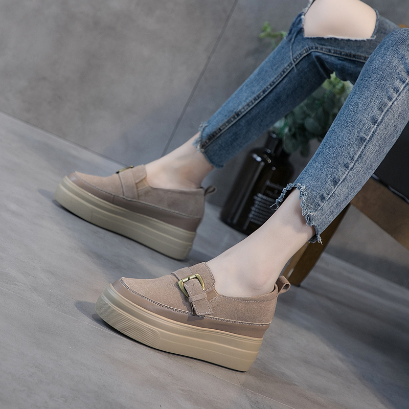 内增高黑色小码坡跟百搭风休闲鞋