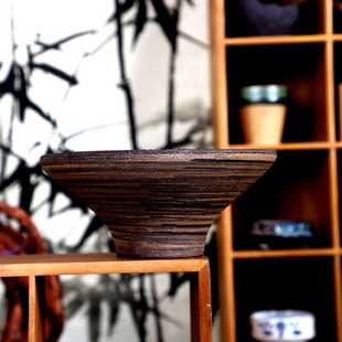 静水个性田园手工斗笠型紫砂粗陶盆苔藓球花盆多肉日式禅意插花盆