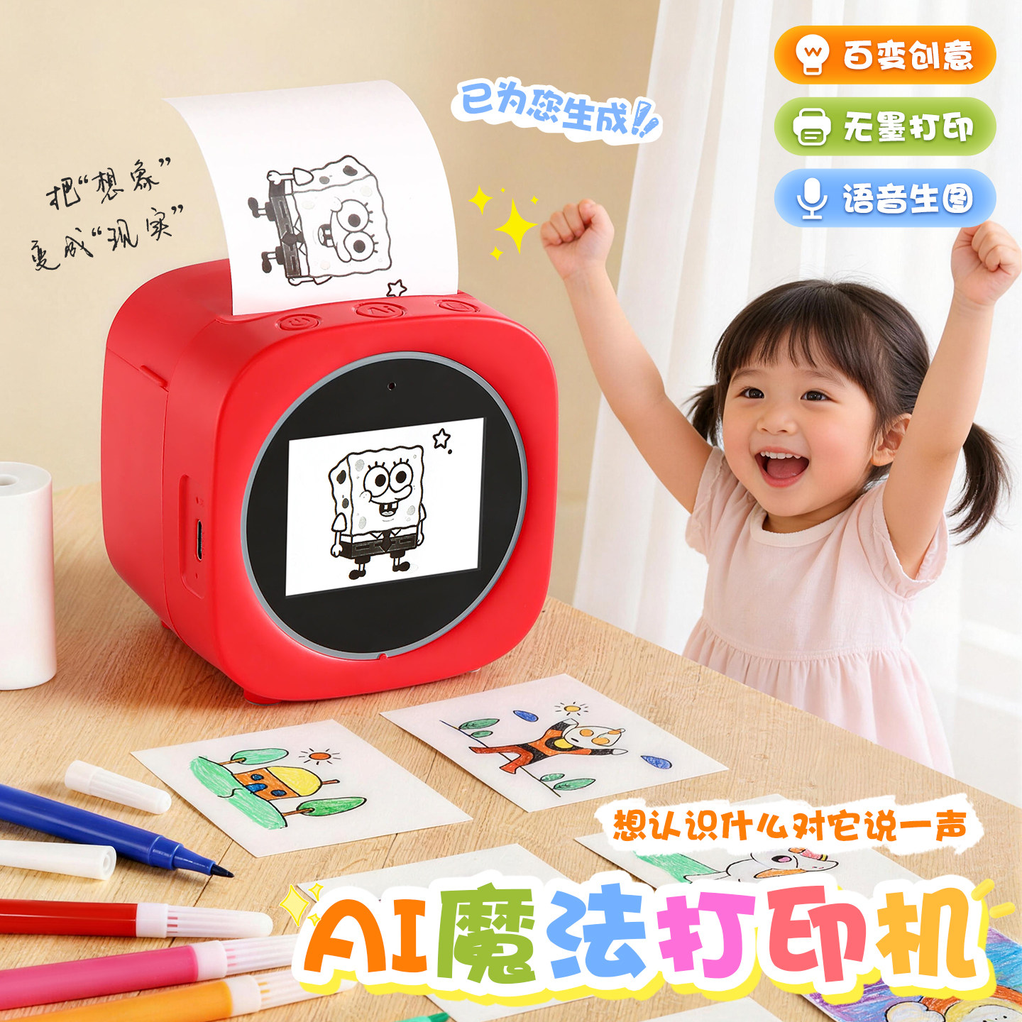 2026AI打印机儿童玩具女孩子益智3到6岁10以上8-12过家家生日礼物