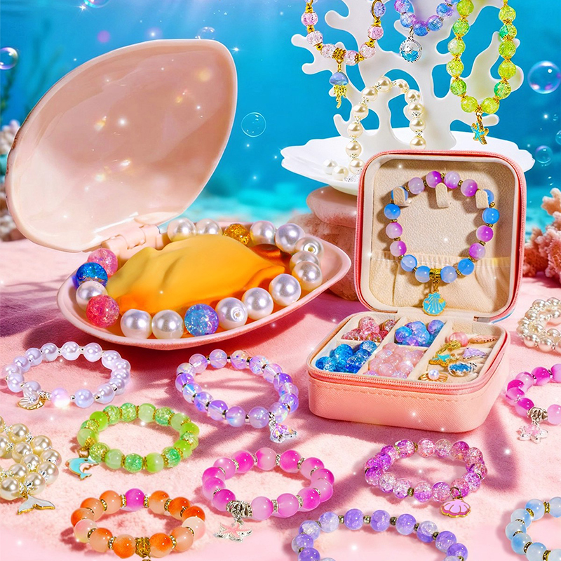 珍蚌琉璃串珠孩子亲手制作