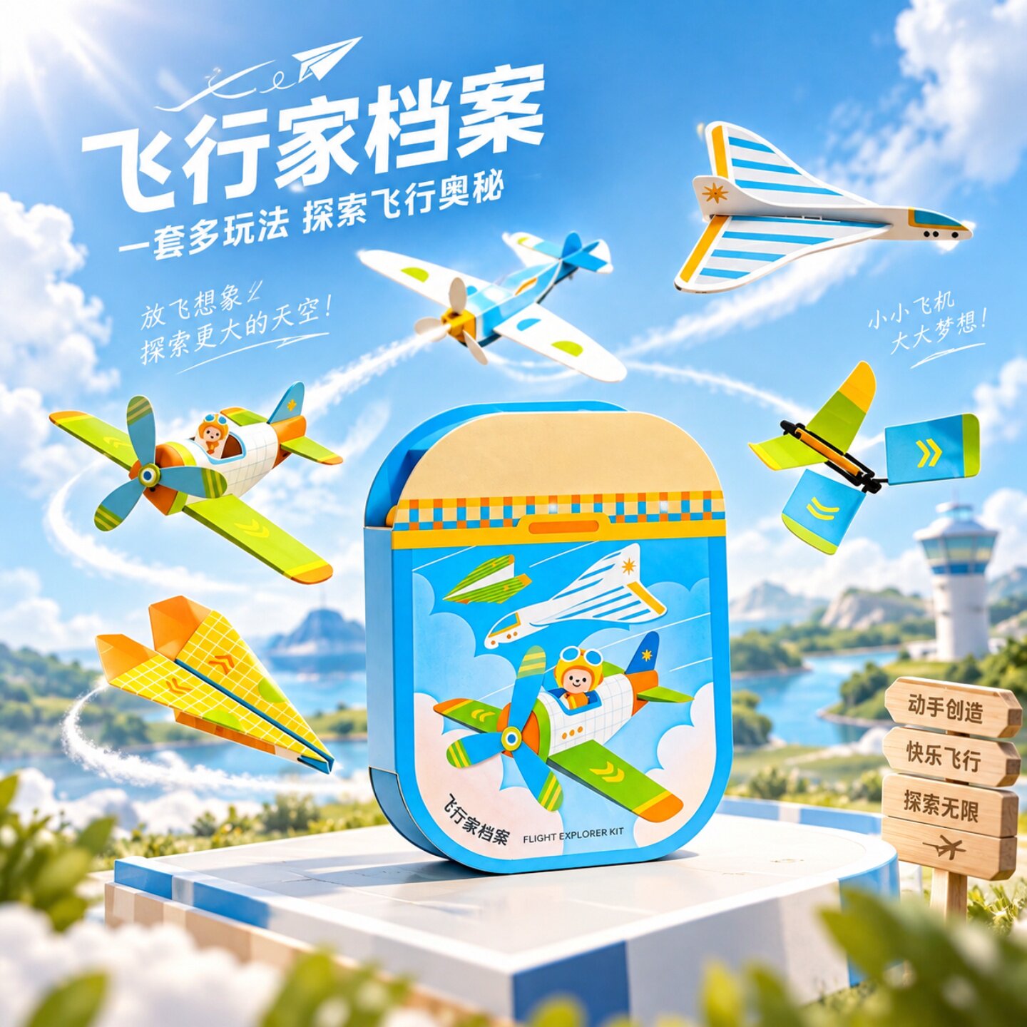纸飞机物理实验DIY套装