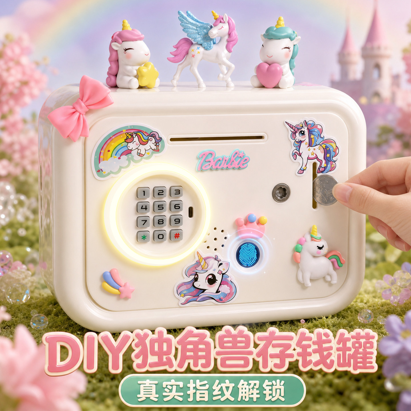 儿童女孩萌趣独角兽存钱罐